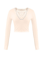 Long Sleeve Ribbed Crop Top