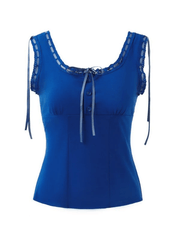 Neckline Lace Stitching Cami Top