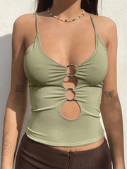 O Ring Cutout Crop Cami Top