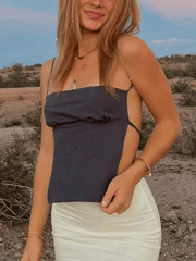 Plain Backless Crop Cami Top