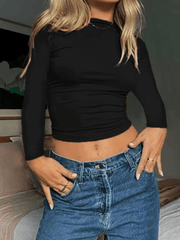 Reversible Cutout Long Sleeve Top