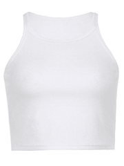 Rib Basic Solid Crop Cami Top