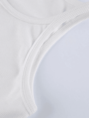 Rib Basic Solid Crop Cami Top