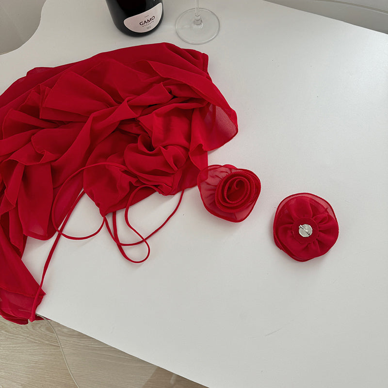 BXOXO - summer inspo French Chic Design Sense Red Suspender Dress 2025 Summer New Temperament Pure Desire Style Short Dress Fashion Slim Fit Dress