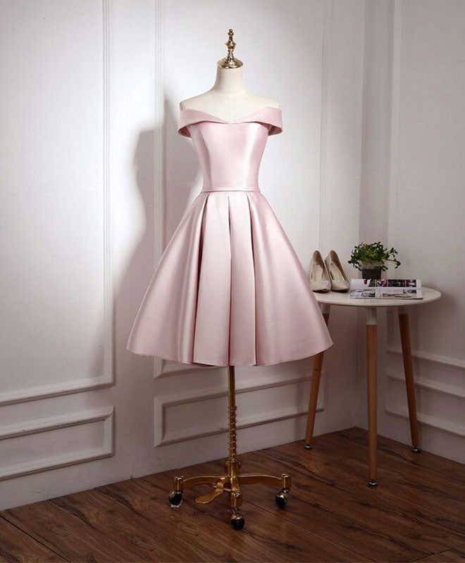 BXOXO Cute Pink A Line Short Prom Dress, Pink Evening Dress