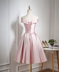 BXOXO Cute Pink A Line Short Prom Dress, Pink Evening Dress