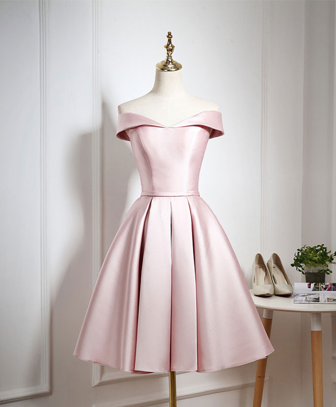 BXOXO Cute Pink A Line Short Prom Dress, Pink Evening Dress
