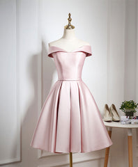 BXOXO Cute Pink A Line Short Prom Dress, Pink Evening Dress