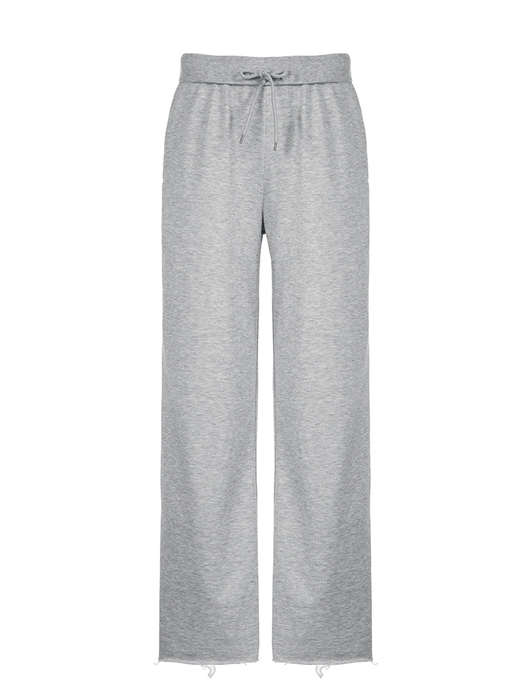 BXOXO - summer inspo Pockets Drawstring High Waist Casual Loose Sweatpants For Women Gray Solid Basic Simple Straight Leg Pants Jogging Trousers