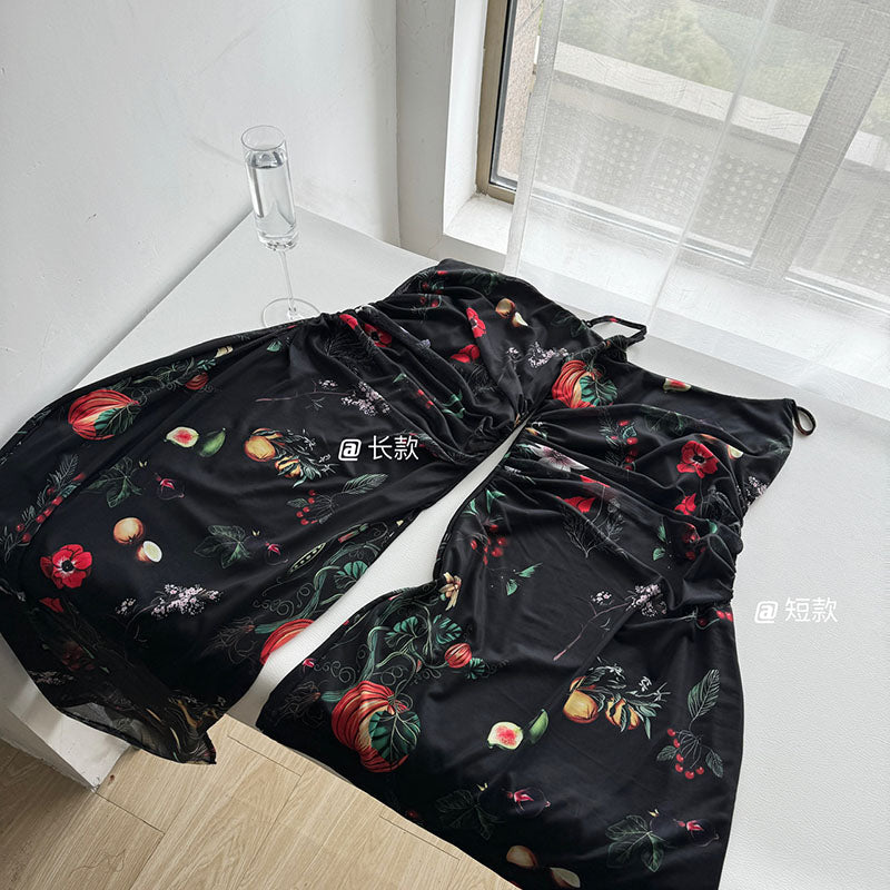 BXOXO - summer inspo Floral Suspender Long Dress 2025 Summer New Slim Sleeveless Patry Beach Style Spaghetti Strap Dress Backless Camisole for Women