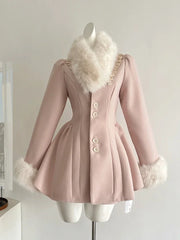 BXOXO French Elegant Socialite High End Luxury Dress Women Single Breasted Plush Slim Short Dress Casual Chic Warm Female Clothing New