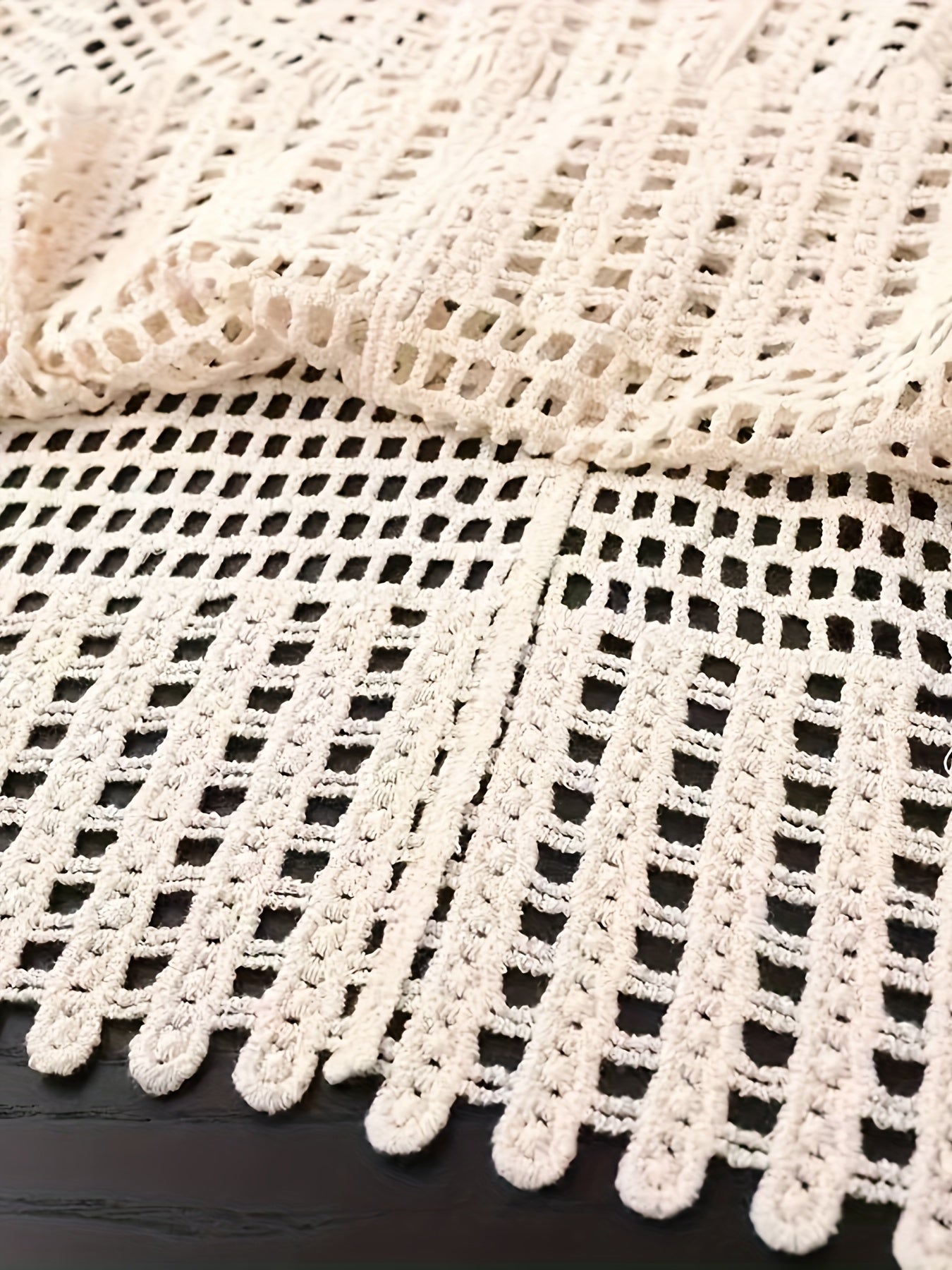 BXOXO 1pc Chic Hollow Knit V-Neck Vest Top - Summer Sleeveless Polyester Pullover with Slight Stretch, Casual Weekend Solid Color Crochet Style Tank