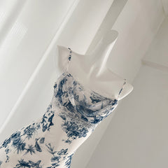 BXOXO - summer inspo 2025 Summer New Sleeveless Suspender Dress Women Vintage Style Butterfly Printed Seaside Vacation Slim Fit Dress