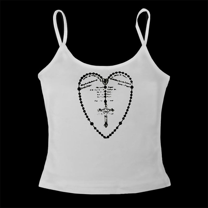Bxoxo Punk Rock Emo Girls Women's Sleeveless Camisole Y2K Gothic aesthetic vintage Casual Street Hip Hop Sexy Slim Grunge Women's Tops