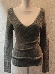 BXOXO Sexy Vintage V-neck Knitted Pullovers Women Retro Y2k Preppy Sweaters Mujer Autumn Fashion Long Sleeve Pullovers Slim