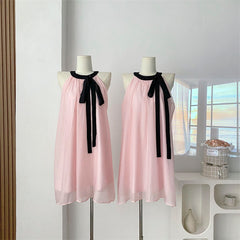 BXOXO - summer inspo 2025 New Summer Women's Fairy Vacation Beach Dress Korean Birthday Midi Pink O-Neck Elegant Dresses
