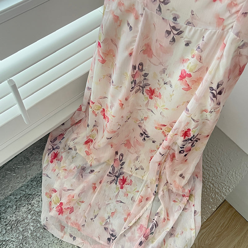 BXOXO - summer inspo Holiday Summer Floral Suspender Waist Dress women Dresses Printed Dress Women Streetwear Club Outfits For Women