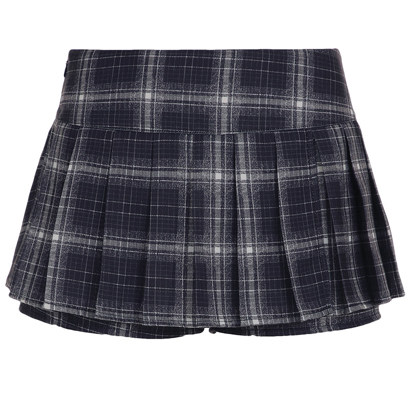 BXOXO - summer inspo England Style Plaid A-Line Skirt Preppy Style Simple All-Match Basic Women Mini Skirt Trendy Fashion Clothes