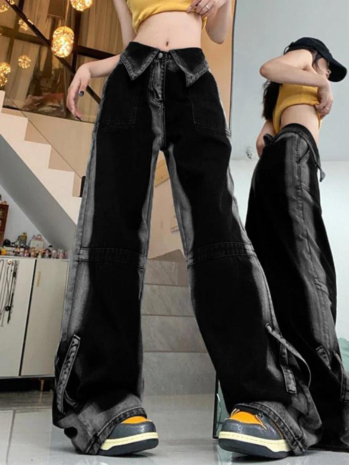 Street Turned Waist Ombre Boyfriend Jeans