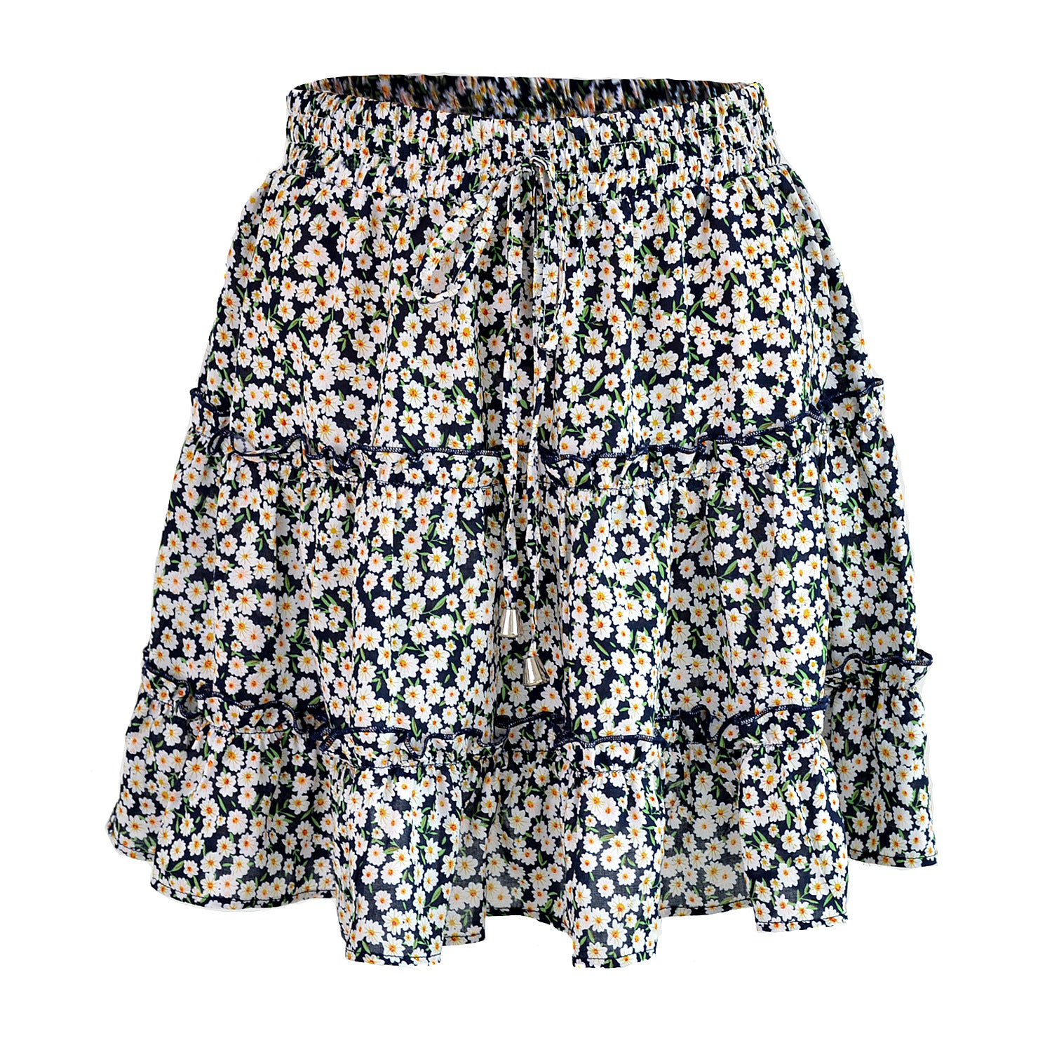 summer outfits inspo Summer Women's High Waist Ruffled Floral Skirt A- line Short Skirt Female Temu