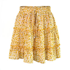 summer outfits inspo Summer Women's High Waist Ruffled Floral Skirt A- line Short Skirt Female Temu