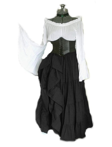 vampire costume male New Party Long Sleeve Dress Women's Renaissance Medieval Costume