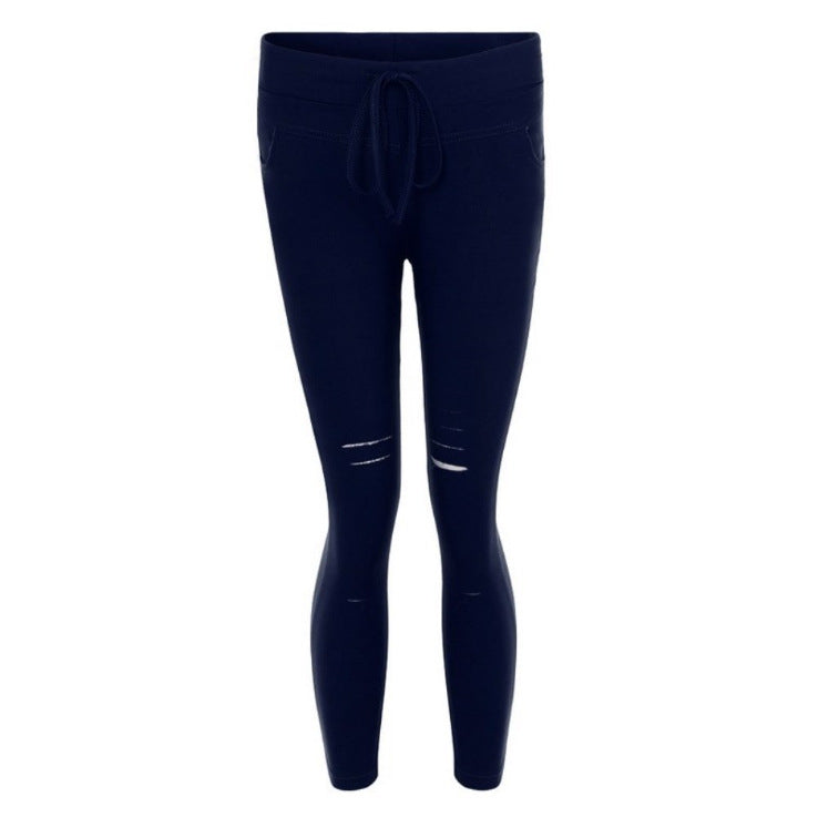 nba outfit for women Casual Pants Pencil Pants Ripped Women's Leggings
