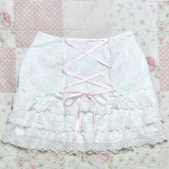 BXOXO Aesthetic 2000S Sweet Crop Top T shirts Kawaii Cute Girl White Bow Casual Harajuku Femme Korea Tee Short sleeve Lace Women Tops