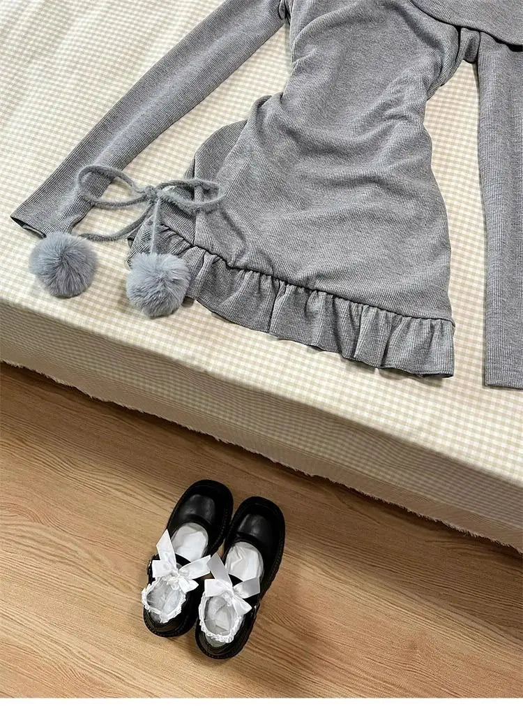 BXOXO Dresses Y2k Harajuku Women Clothes Vintage Long sleeves Slim Punk Sexy Bow Mini Dress Femme Korea Slim Gothic Aesthetic Dresses