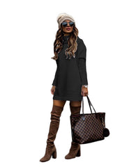 women’s fall fashion Autumn and Winter Women's Knitted plus Size Long-Sleeved T-shirt Dress