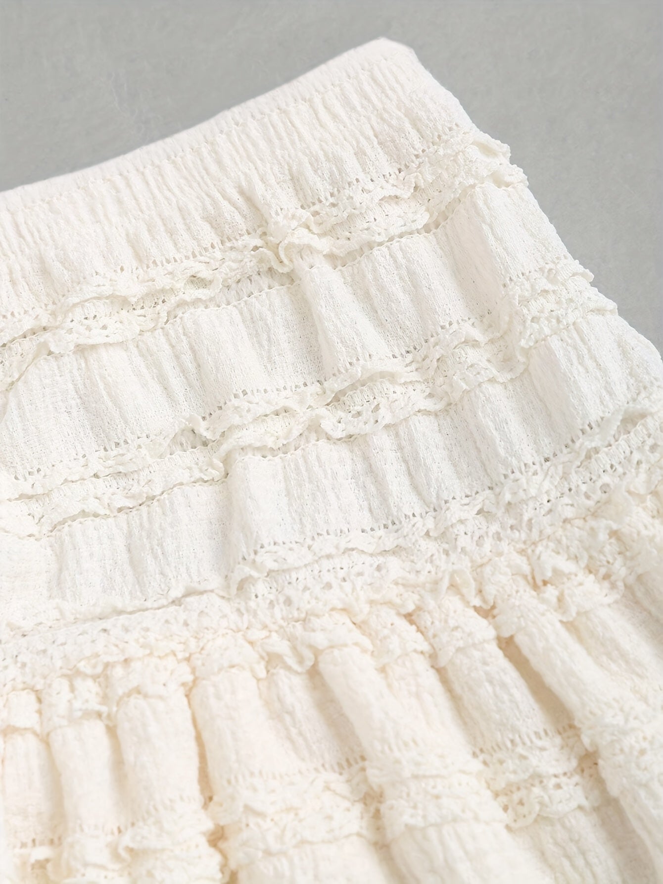BXOXO Solid Color Lace Trim Number Print Double Layer Hem Skirt, Casual & Vacation Y2K Outfit