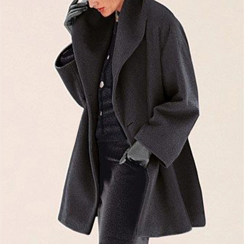 suede jacket outfit Hot Selling Women's Fashion Autumn and Winter Coat Multi-Color round Neck Loose Hooded Coat Woolen Overcoat