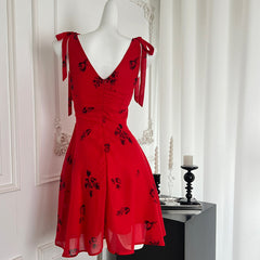 BXOXO - summer inspo Beach Style Suspender Mini Dress Female Summer New V-neck Short Skirt Sexy Party Club Dress Elegant Simple Dress
