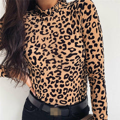 business casual outfits Women's Fashion round Neck Long Sleeve Sexy T-shirt