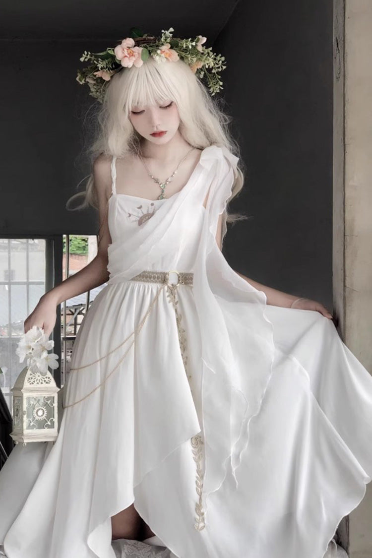 BXOXO White Sleeveless Tears of Themis Greek Style Gothic Lolita Jsk Dress