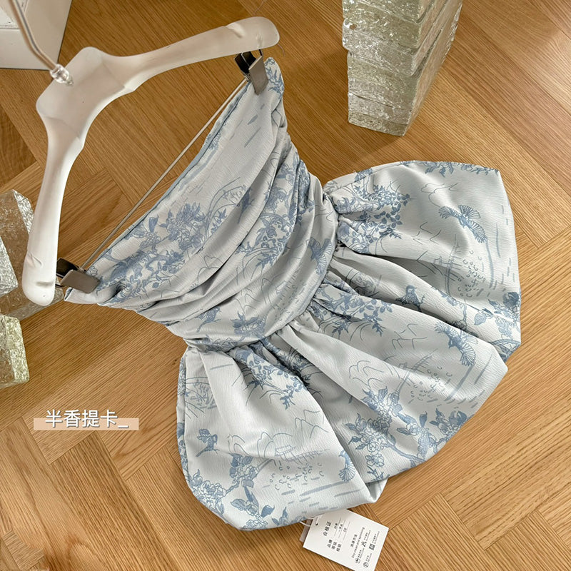 BXOXO - summer inspo Strapless Backless Sexy Mini Dress Women Fashion Off-shoulder Sleeveless A-line Dress Elegant Party Club Bodycon Dress