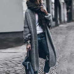 long sweater dress outfit Sweater Autumn and Winter Thickened Sweater Women's Solid Color Loose Casual Coat Cardigan