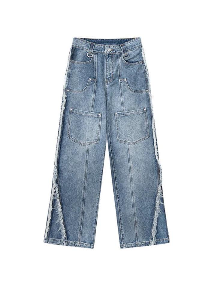 Vintage Multi Pocket Raw Trim Boyfriend Jeans