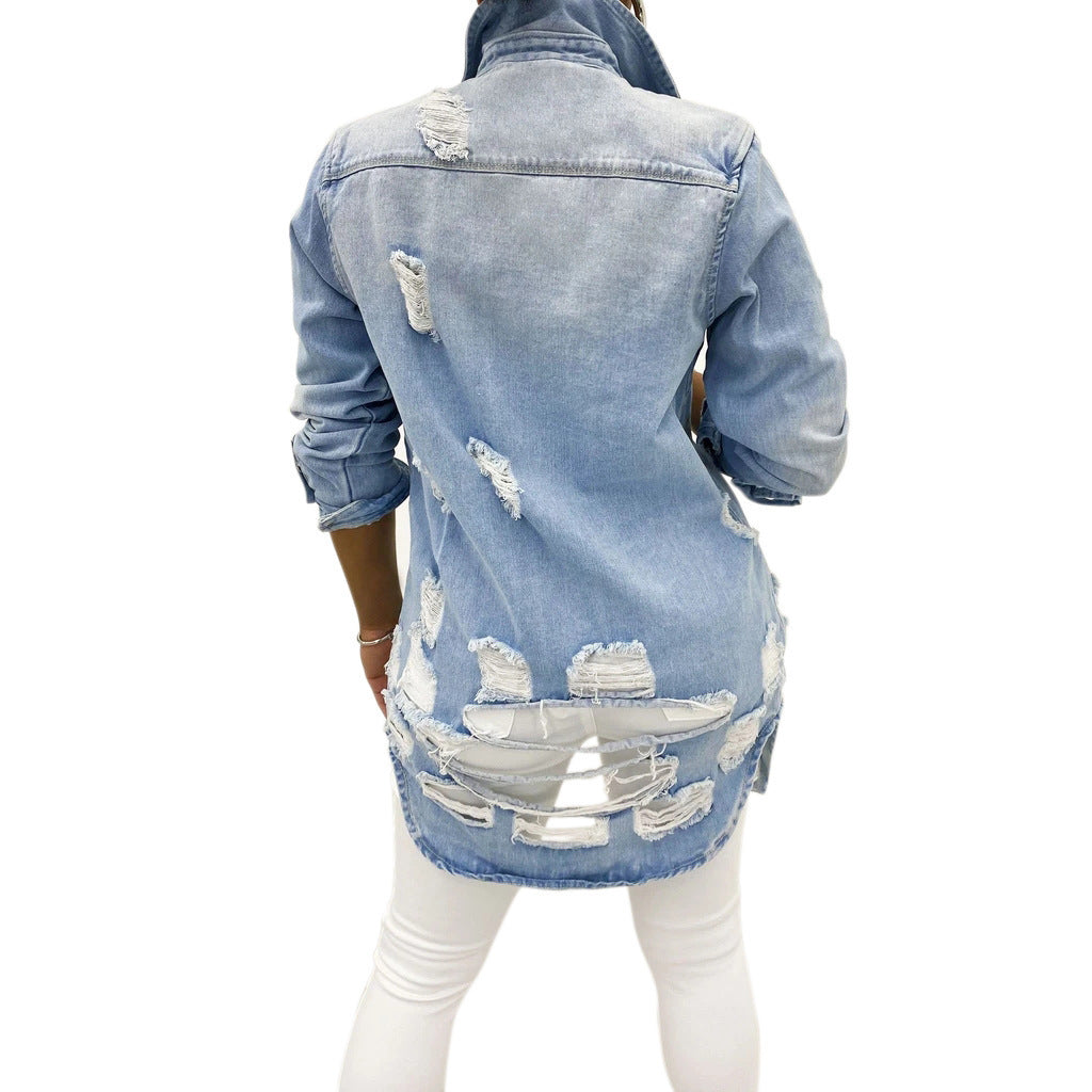 men’s fall fashion Denim Women's Clothing New Fashion Casual Women's Clothing Denim Coat Female