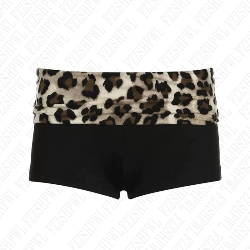 Bxoxo Punk hip hop women's shorts streetwear casual gothic harajuku all-match vintage y2k emo girl sexy slim shorts chic aesthetic top