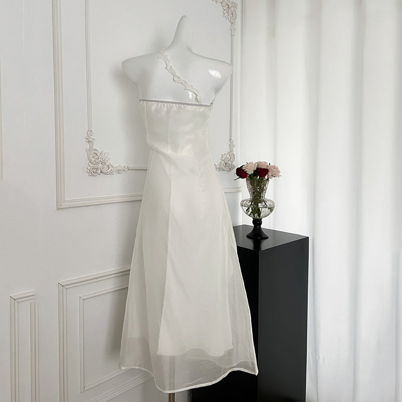 BXOXO - summer inspo Elegant Dresses for Women Solid Color Summer New Holiday Style Halter Sleeveless A-line French Evening Dress Party Prom Robe