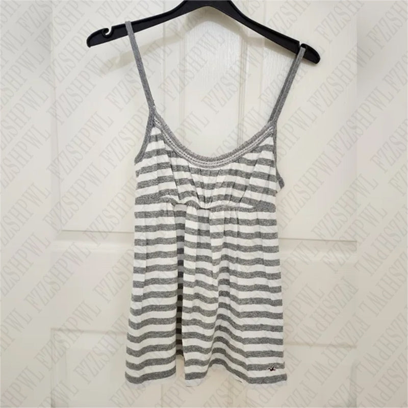 Bxoxo Vintage Y2K Tops Casual Women's Sleeveless Camisole Harajuku Aesthetic Cute Stripes Fashion Summer Street Hip-Hop Rock Punk Tops