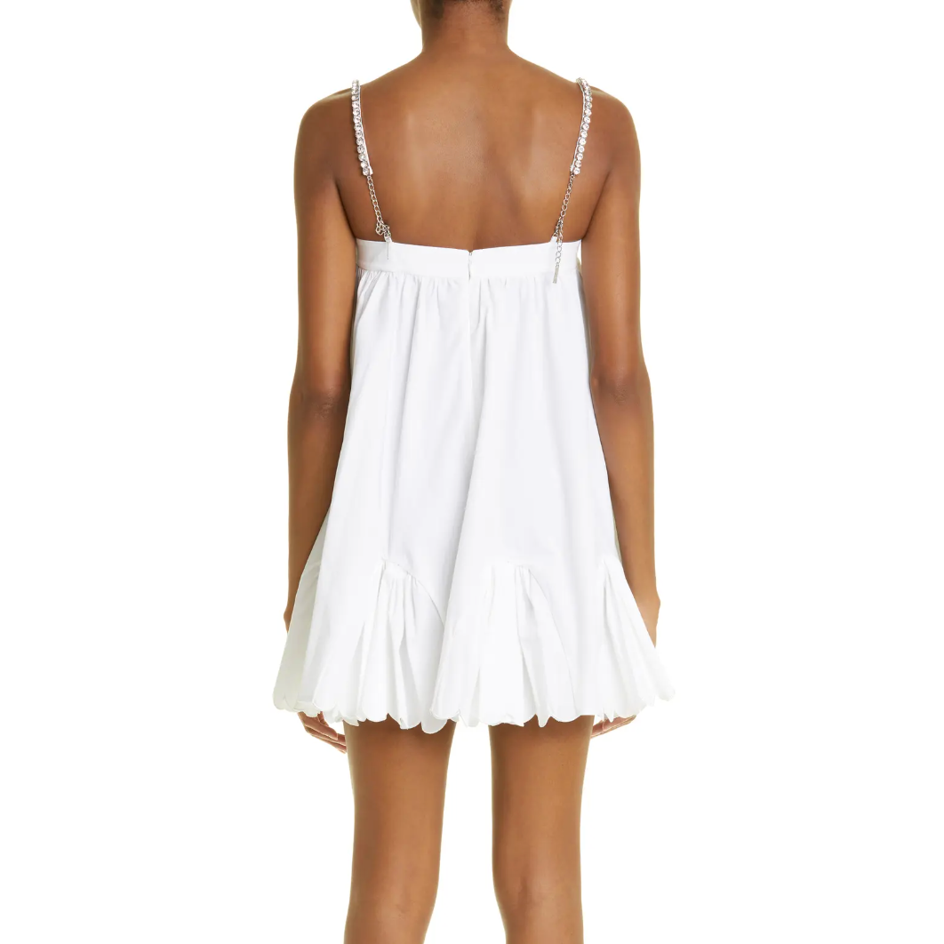 She Shines Poplin Scalloped-Hem Mini Dress