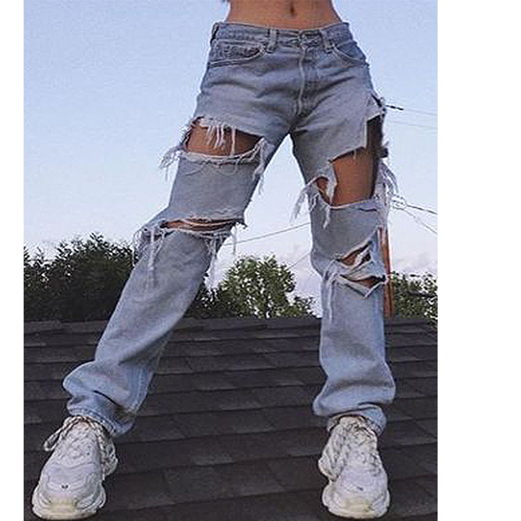 hipster Women's Jeans Ripped Slimming Jeans Women's Pants Trousers