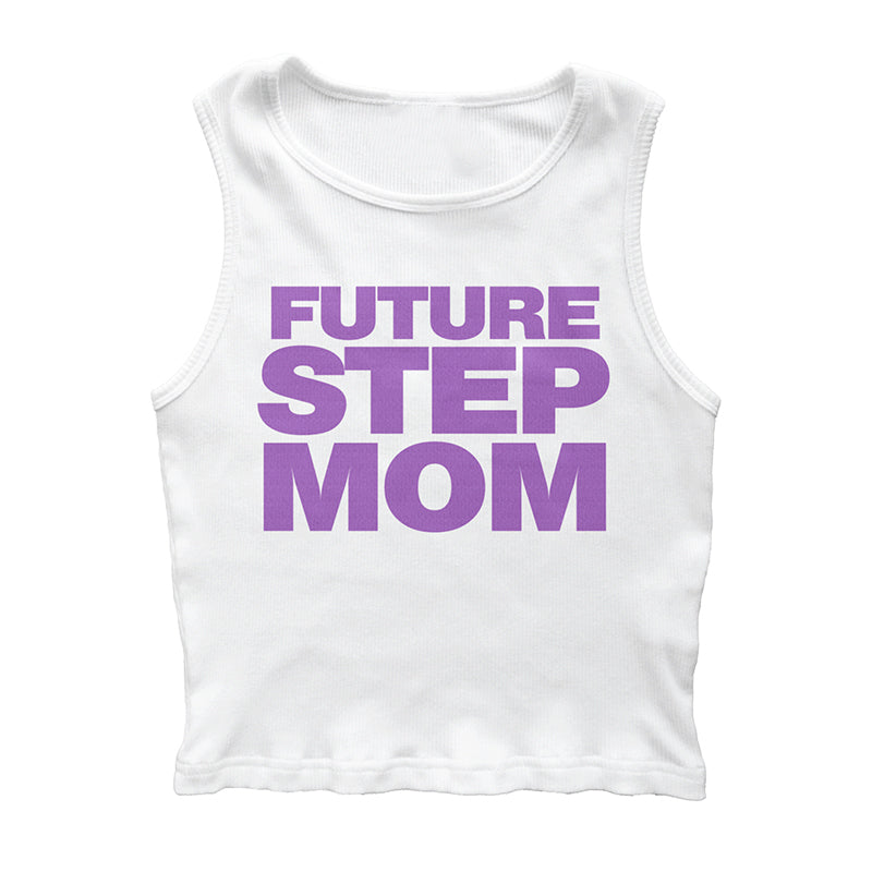 Bxoxo Women's Sleeveless Camisole White O-Neck Sexy Slim Streetwear Hip-Hop Rock Y2K Punk Grunge Aesthetic Letter Printed Cropped Tops