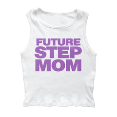 Bxoxo Women's Sleeveless Camisole White O-Neck Sexy Slim Streetwear Hip-Hop Rock Y2K Punk Grunge Aesthetic Letter Printed Cropped Tops