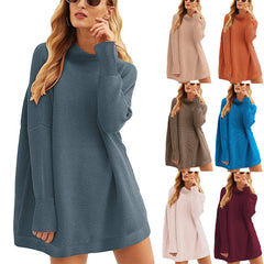 women’s fall fashion Quality Fashion Women's Top Pullover Turtleneck Loose Knitted Sweater Women
