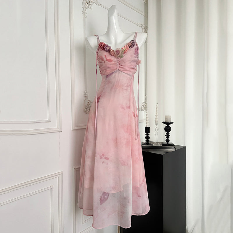 BXOXO - summer inspo Women's Chic Gentle Style Suspender Dress Summer New Fashion Sweet Beach Holiday Party Dress Elegant Fairy Dress