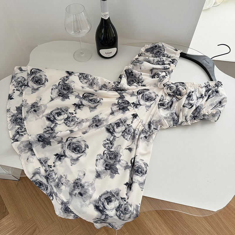 BXOXO - summer inspo Chic Design Street Style Three-Dimensional Flower Dress Summer New Fashion Vintage V-neck Dresses
