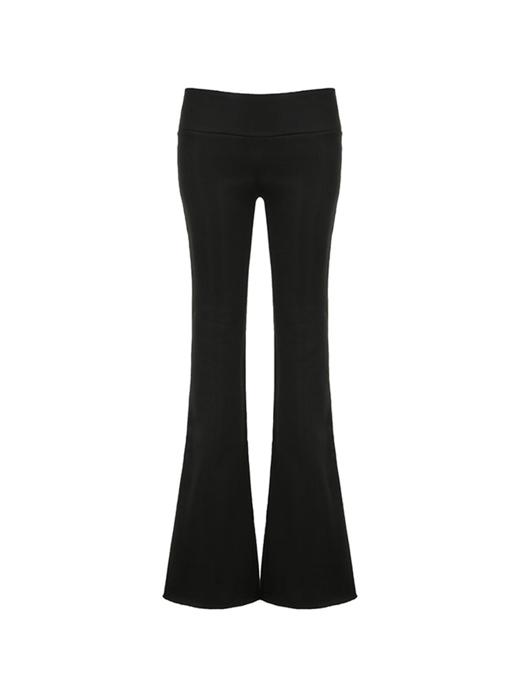 BXOXO - summer inspo Sweetown Gray Slim Low Waist Casual Sweatpants For Women Black Solid Simple Basic Flared Pants Sports Jogging Trousers